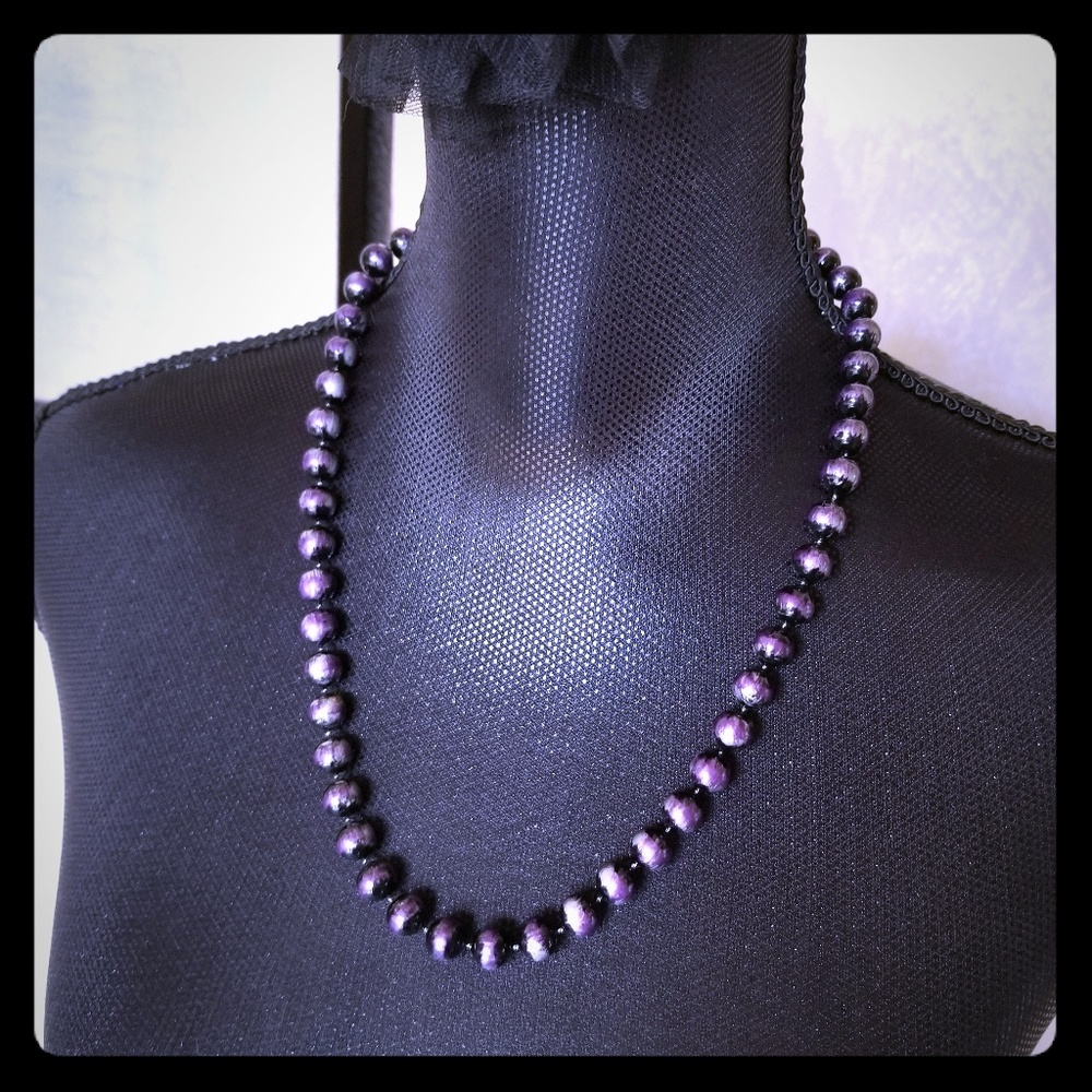 Purple Black Beaded necklace